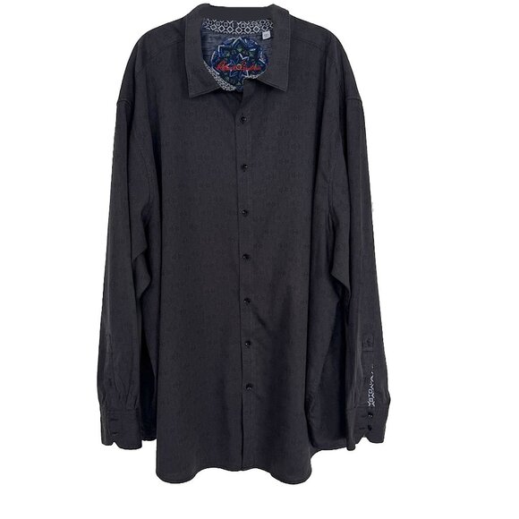 Men's 5XL Robert Graham BLACK Stellman Long Sleeved Sport Shirt - Picture 4 of 15
